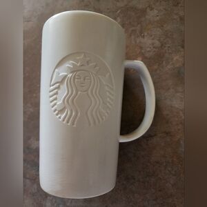 2015 White On White Embossed 16oz Grande Starbucks Mug